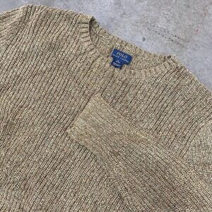 Polo‎ Ralph Lauren Chunky Knit Sweater Brown Marled Kids XL (18-20)